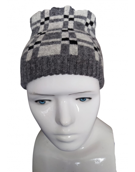 Angora wool designer cap grey